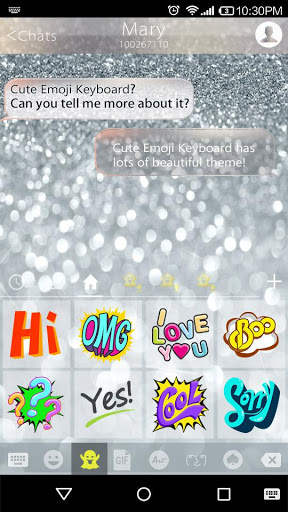 Silver Diamond Emoji Keyboard Wallpaper स्क्रीनशॉट 3