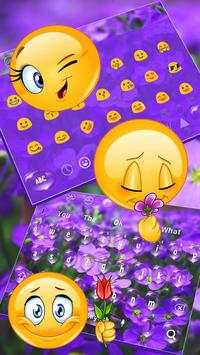 Purple Flower Waterdrop Keyboard Theme screenshot 3