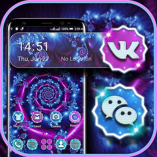 Neon Flower Art Launcher Theme 1.3