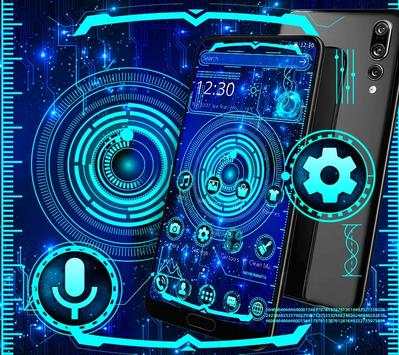 Blue Technology Neon Launcher Theme🌀 screenshot 2