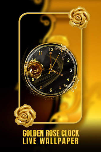 Golden Rose Clock Live Wallpaper screenshot 1