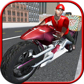 Futuristic Tron Bike Pizza Delivery icon