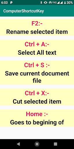Computer Shortcut Key - Keyboard Shortcut Offline скриншот 6
