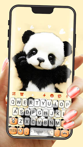 Cute Baby Panda 2 Keyboard Background screenshot 2