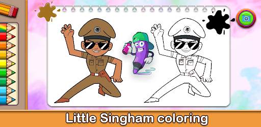 Little Singham Coloring Game screenshot 1