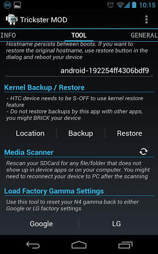 Trickster MOD Kernel Settings screenshot 4