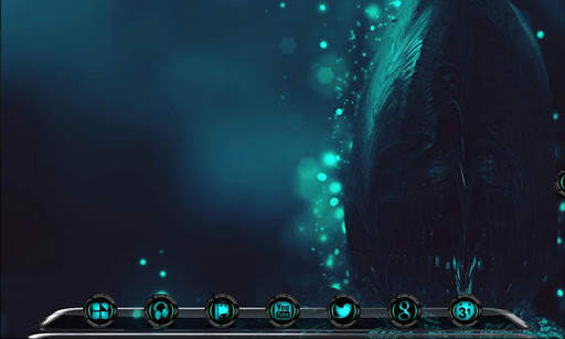 Alien Cyan Next Launcher theme screenshot 1