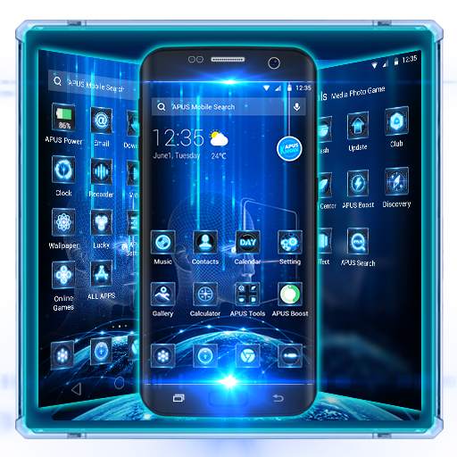 Blue neon future tech theme 2.0
