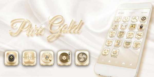 Pure Gold Go Launcher Theme screenshot 5