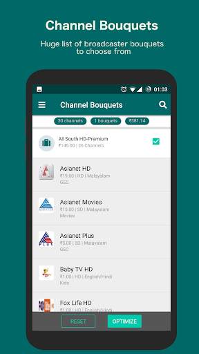 DTH Channel Selector: Optimize Channels & Bouquets स्क्रीनशॉट 3