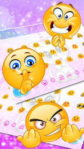 Cute Glitter Unicorn Cat Keyboard Theme screenshot 3