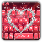 Red Romantic Diamond Love Leather Keyboard Theme icon