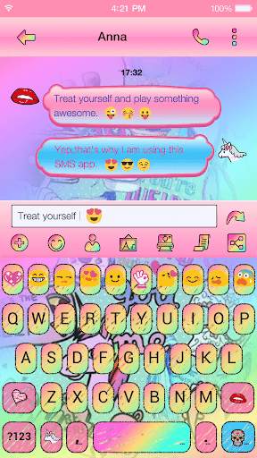 Pop Art Emoji Keyboard Theme स्क्रीनशॉट 3