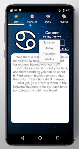 Daily Cancer Horoscope screenshot 1