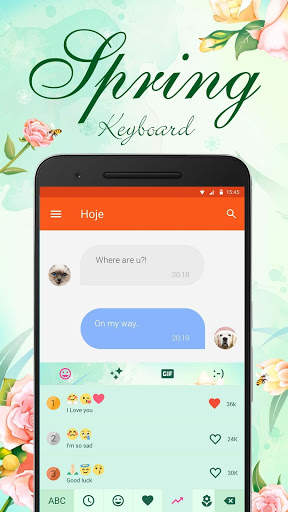 Spring Flower Blue Emoji Keyboard Theme🌺 स्क्रीनशॉट 3