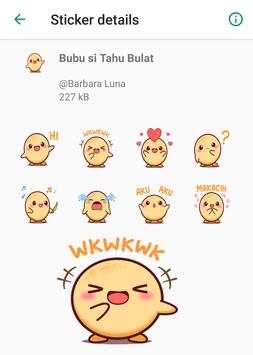 Bubu si Tahu Bulat - Sticker Makanan Lucu screenshot 2