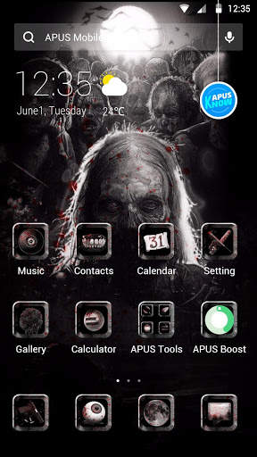 Horror Dark Death Blood-APUS Launcher Theme screenshot 2