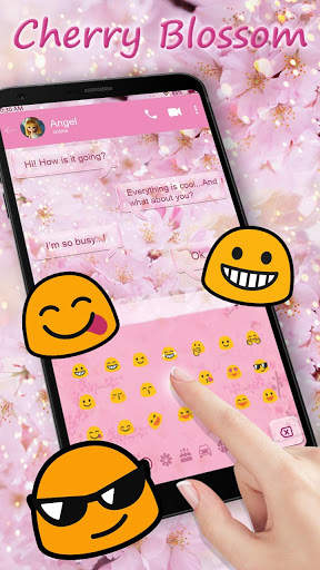 Beautiful Cherry Blossom SMS Keyboard Theme screenshot 3