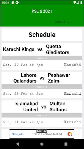 PSL 6 2021 Schedule screenshot 2