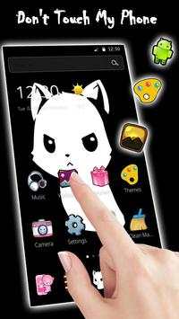 Cute Angry Cat Don't Touch My Phone Theme screenshot 1