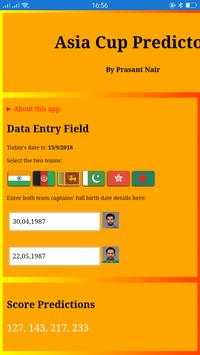 Asia Cup Predictor (Cricket) screenshot 1