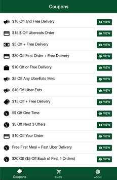 Coupons for Uber Eats screenshot 1