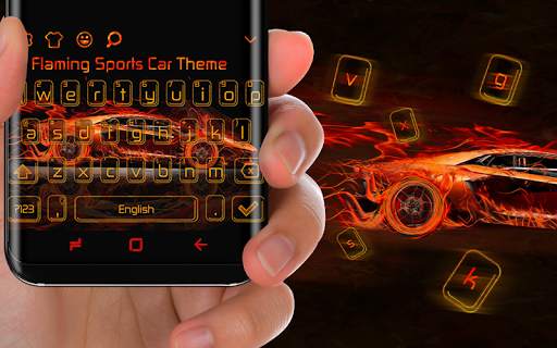 Flaming Sports Car Keyboard Theme screenshot 5