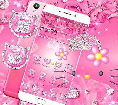 Lovely Pink Kitty Diamond Theme🐱 screenshot 1