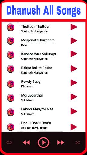 Dhanush All Songs screenshot 1