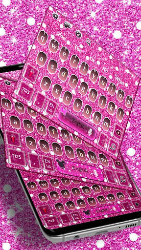 Pink Glitter Minnie Keyboard Theme screenshot 4