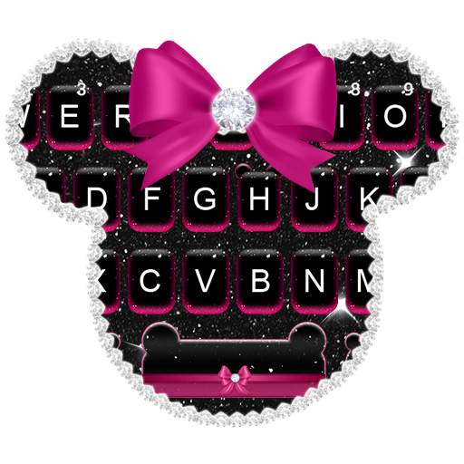 Tema Keyboard Glitter Bow Minny 1.0