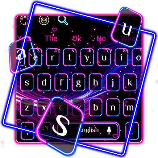 Neon Glisten Keyboard Theme 10001002