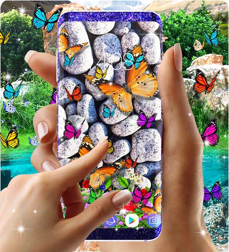 Butterfly stones hd live wallpaper screenshot 2