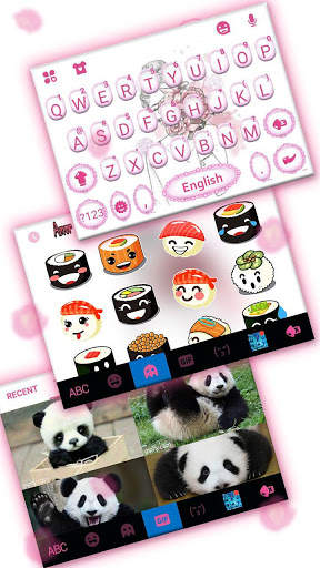 Pink Roses Girl Keyboard Theme screenshot 4