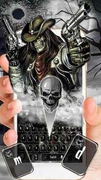 Dark Night Skull Gun Keyboard Theme screenshot 2