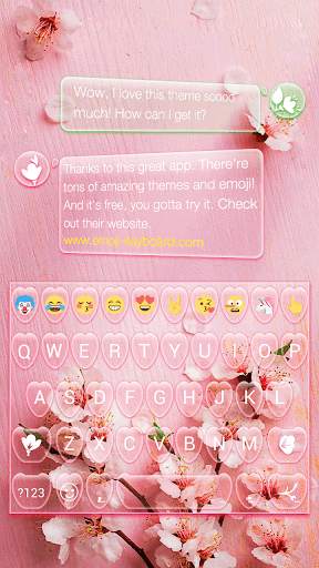 Pink Spring Emoji Keyboard Live Wallpaper screenshot 1