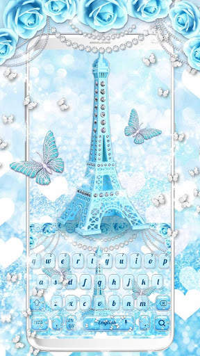 Blue Eiffel Tower Keyboard Theme screenshot 1