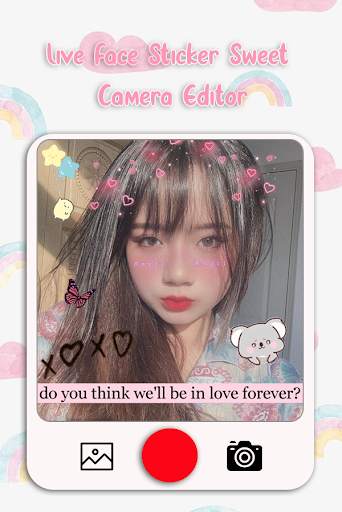 Live Face Stickers Sweet Camera  Editor screenshot 4