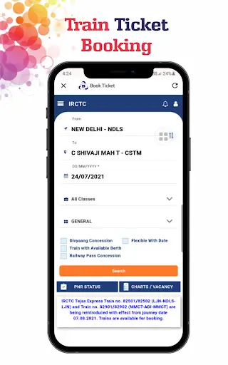 Indian Rail IRCTC, PNR App screenshot 2