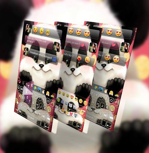 teddy panda GO keyboard theme screenshot 1