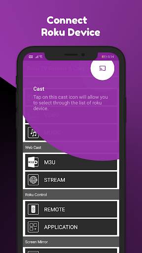 Roku Remote : Cast , Web Cast , Mirror , IPTV Cast screenshot 1