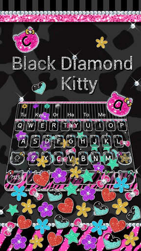 Black Diamond Kitty Gravity Keyboard Theme screenshot 2
