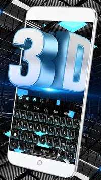 Blue 3D Keyboard Theme screenshot 3