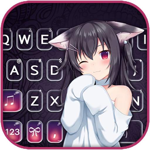 Kawaii Cat Girl Keyboard Background 1.0