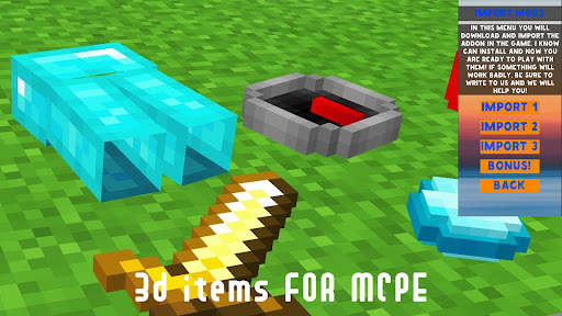 3d Items Mod for Minecraft PE screenshot 1