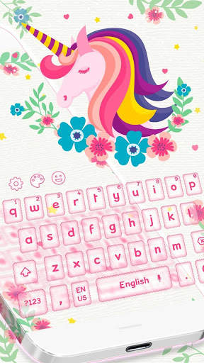 Pink Unicorn keyboard Theme screenshot 1
