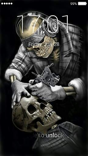 Skeleton Lock Screen 7 تصوير الشاشة