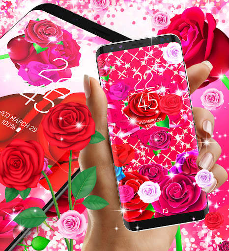 Pink red roses live wallpaper screenshot 5