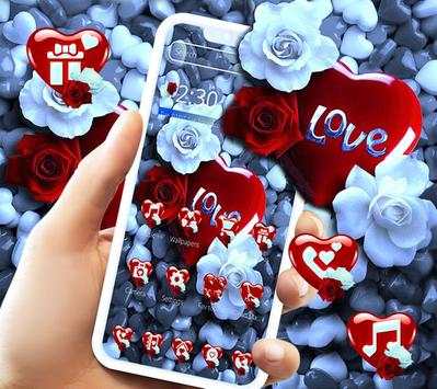 Beautiful Red Stone Heart Love Theme screenshot 1