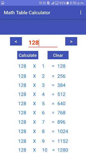 Math Table Calculator screenshot 4